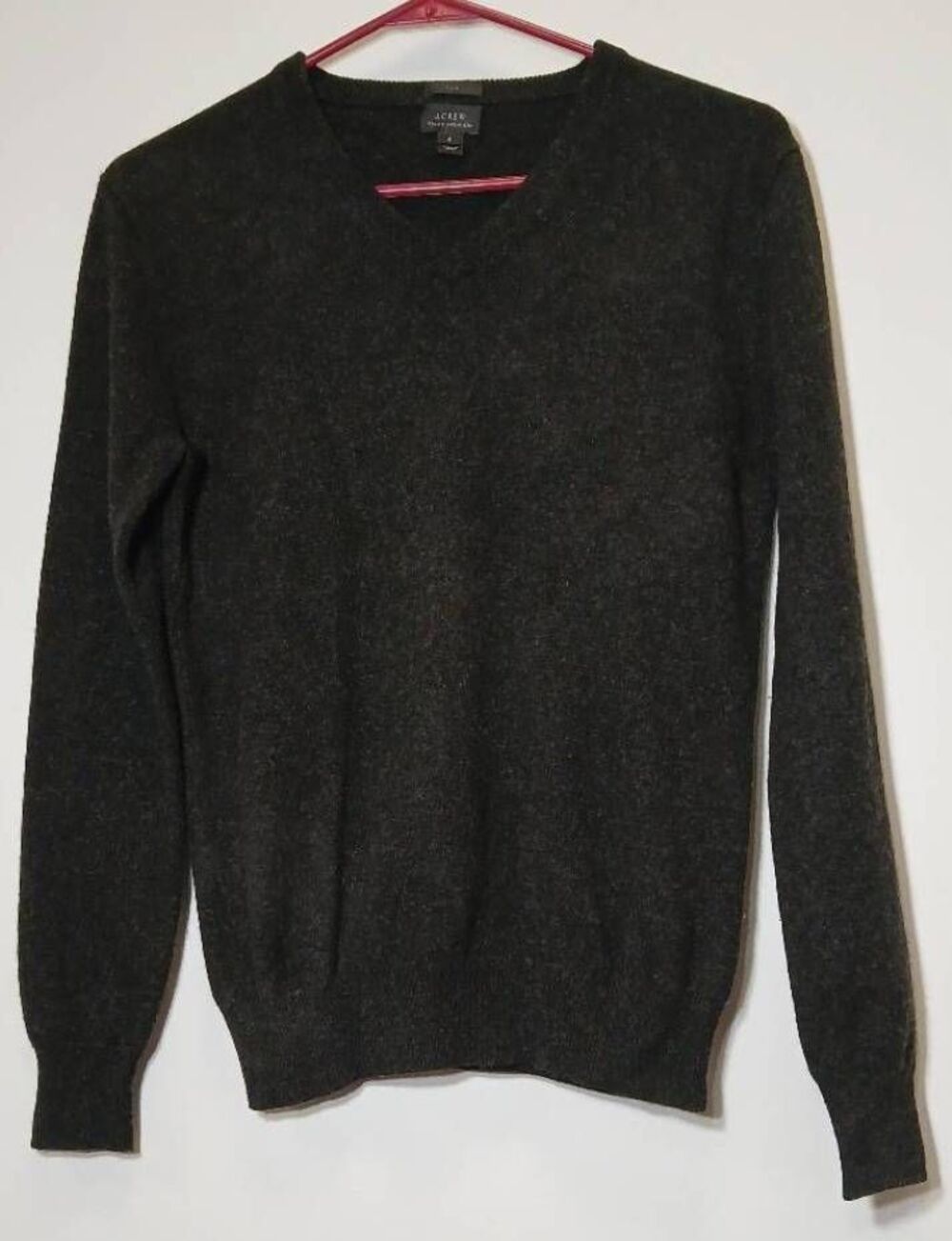 J.crew womens small 100% italian cashmere sweater dark charcoal gray - Picture 1 of 8